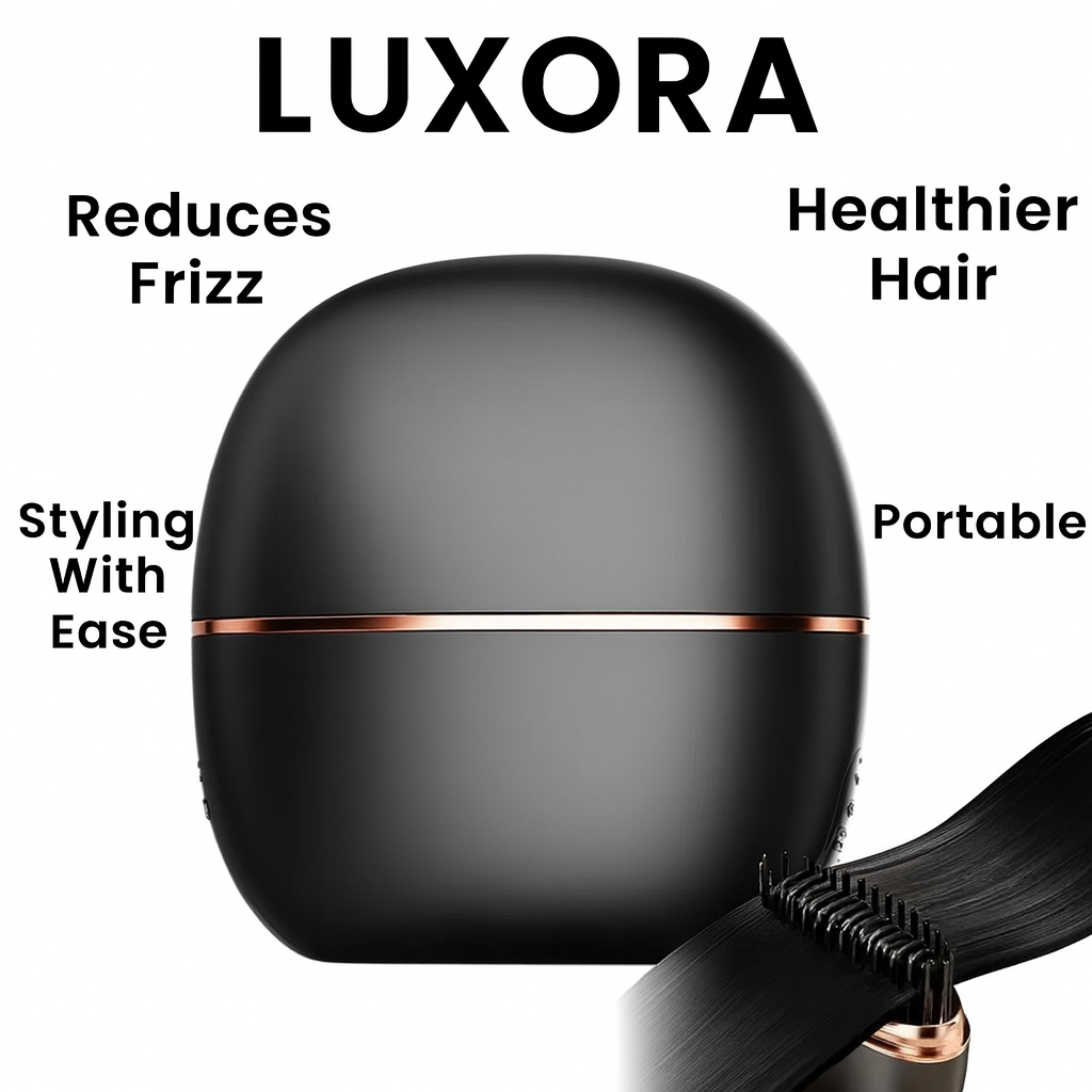 Wireless Hair Straightener Brush 2 in 1, Cordless Curling & Straightening Styling Tool, Portable Frizz Free Hair Styler