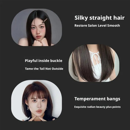 Wireless Hair Straightener Brush 2 in 1, Cordless Curling & Straightening Styling Tool, Portable Frizz Free Hair Styler